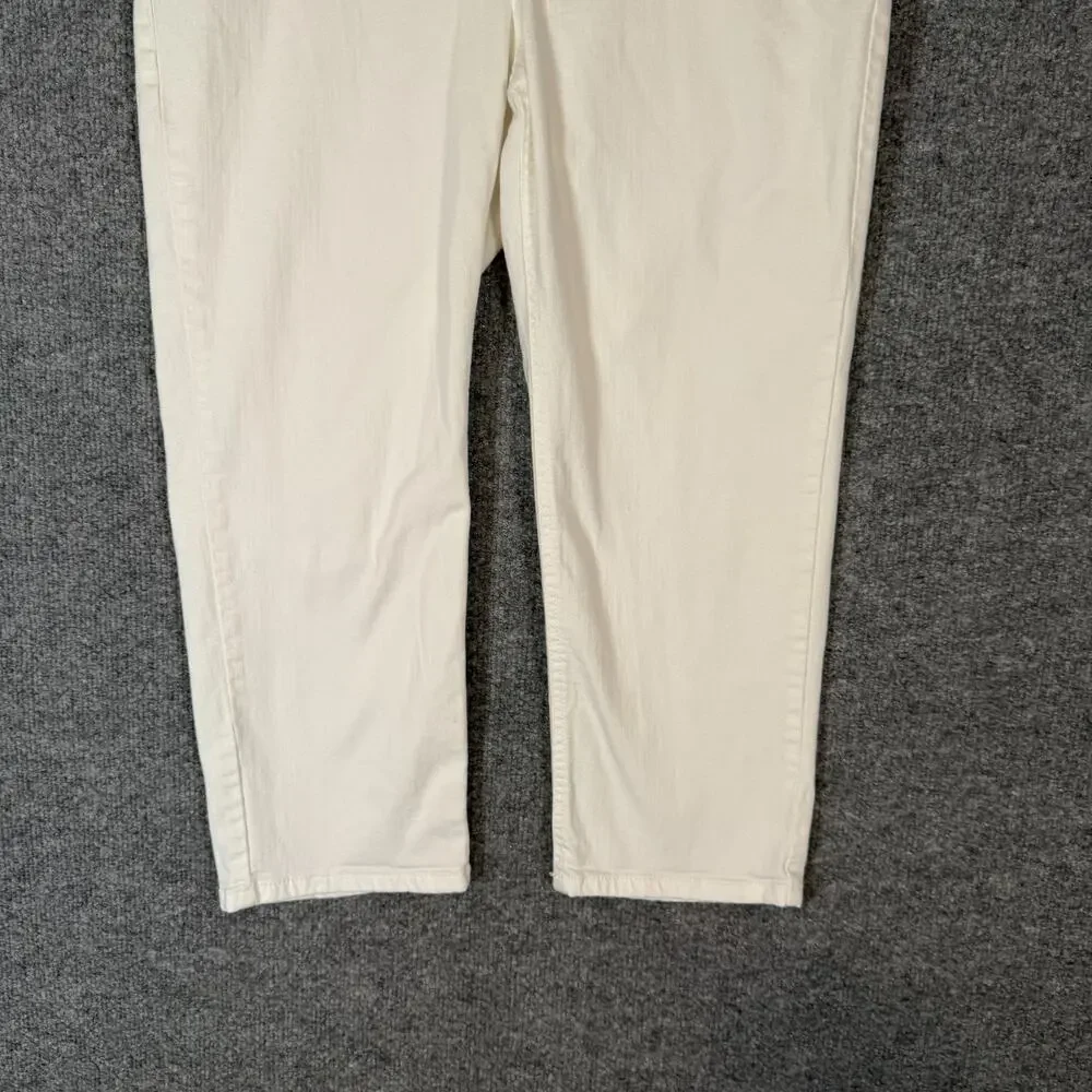 J.Jill Jeans Womens‎ 10 White HIgh Rise Cropped Denim Pants Stretch Waist